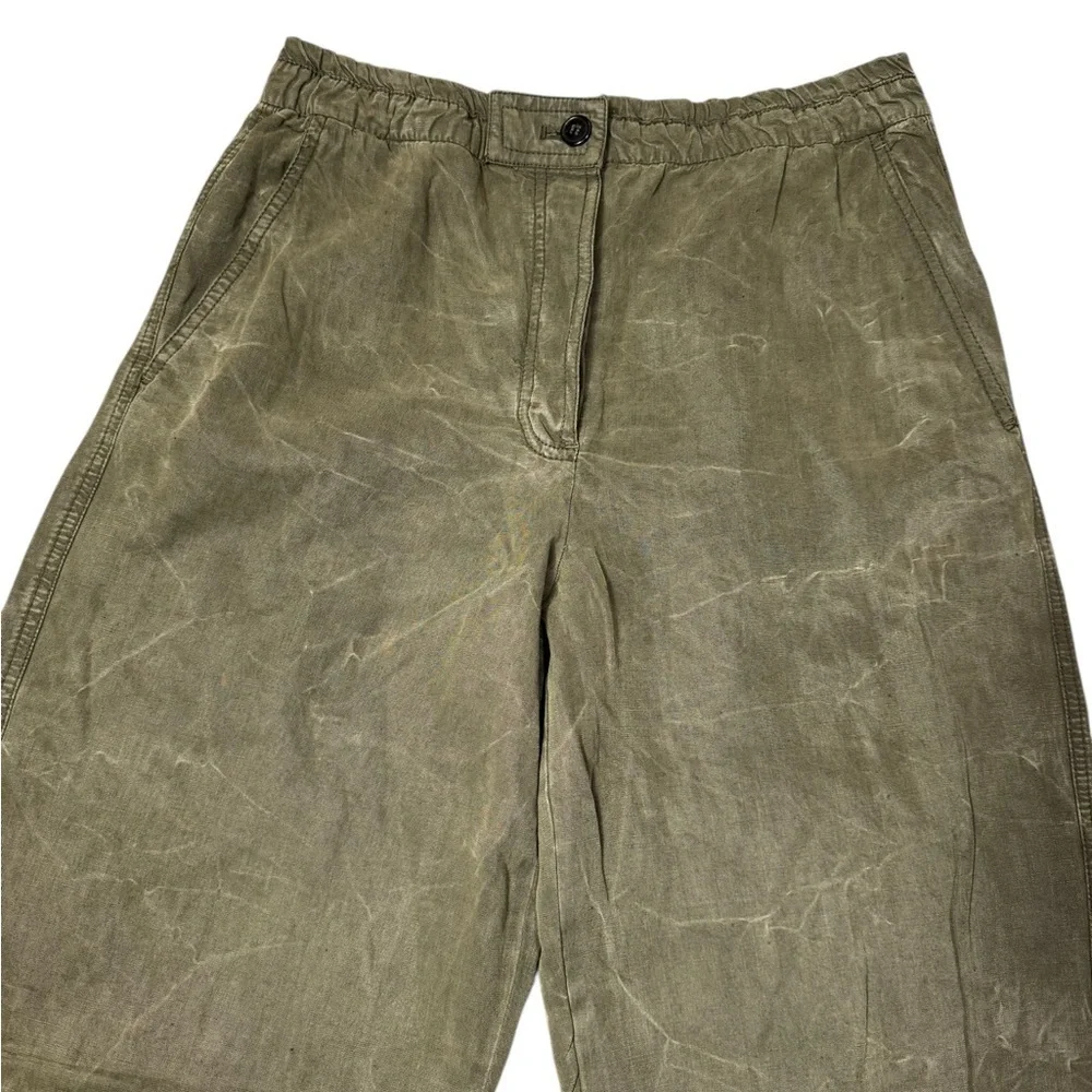 NWT New Zara Olive Marble Linen Blend Chino Pants Size M